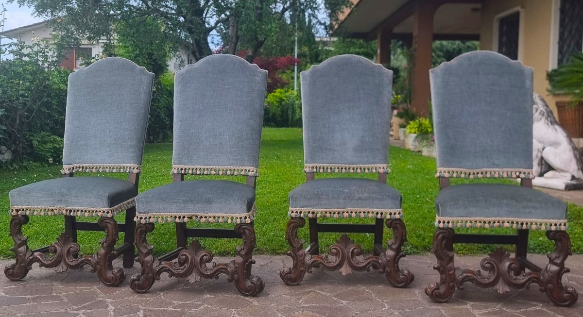 4 Sedie Barocche 800: eleganza e storia da palazzo signorile-photo-2