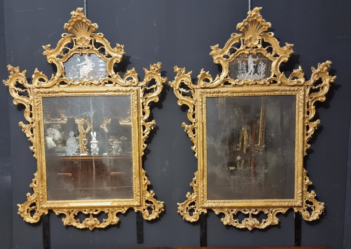Coppia di specchiere veneziane del 1850 grande misura da palazzo signorile -photo-3