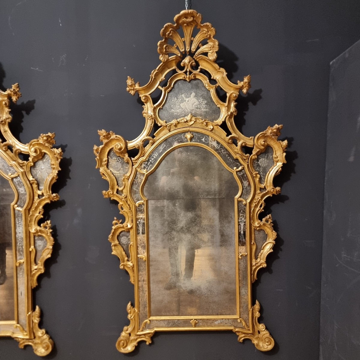 Coppia di Specchiere Veneziane del 1850 grande misura-photo-2