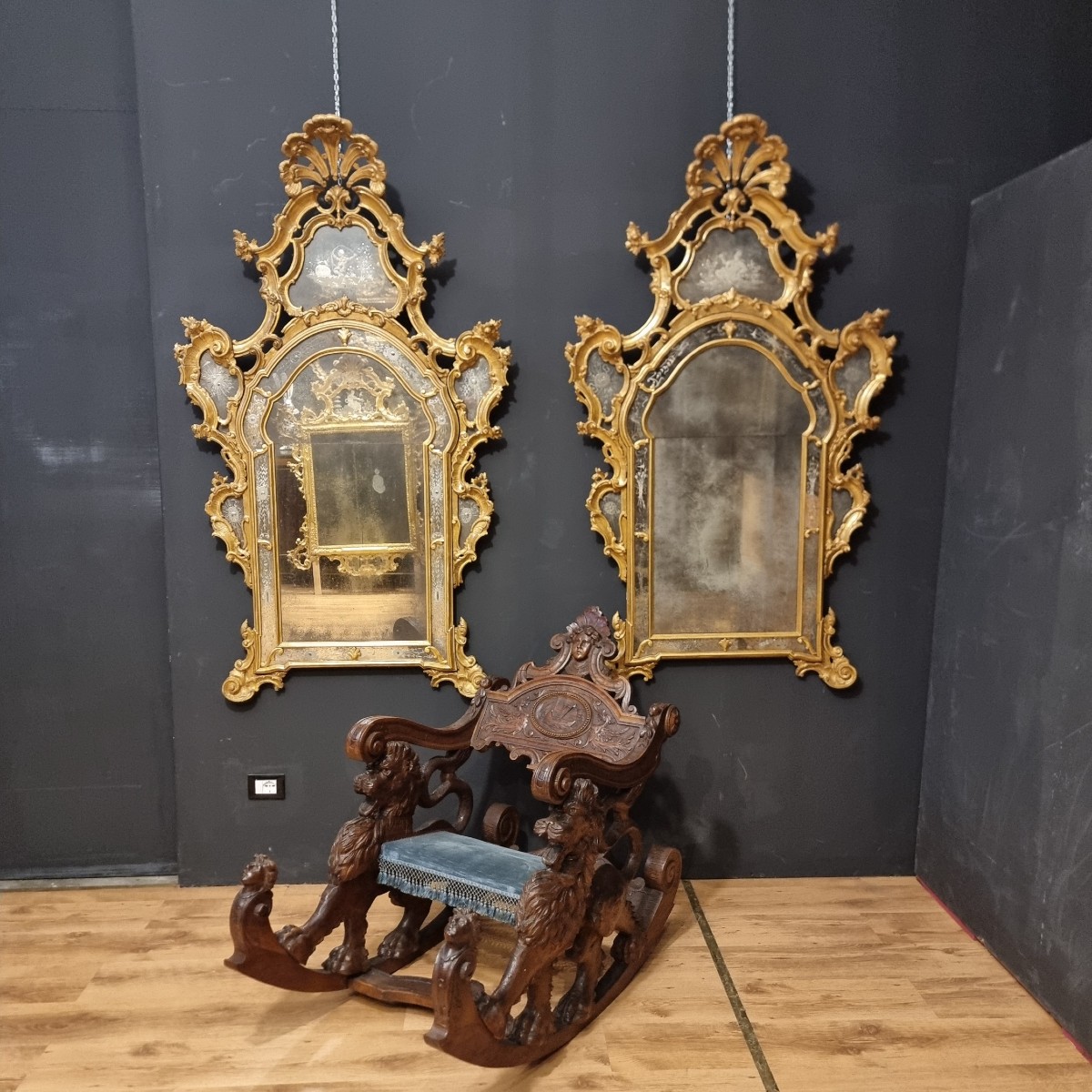 Coppia di Specchiere Veneziane del 1850 grande misura-photo-3