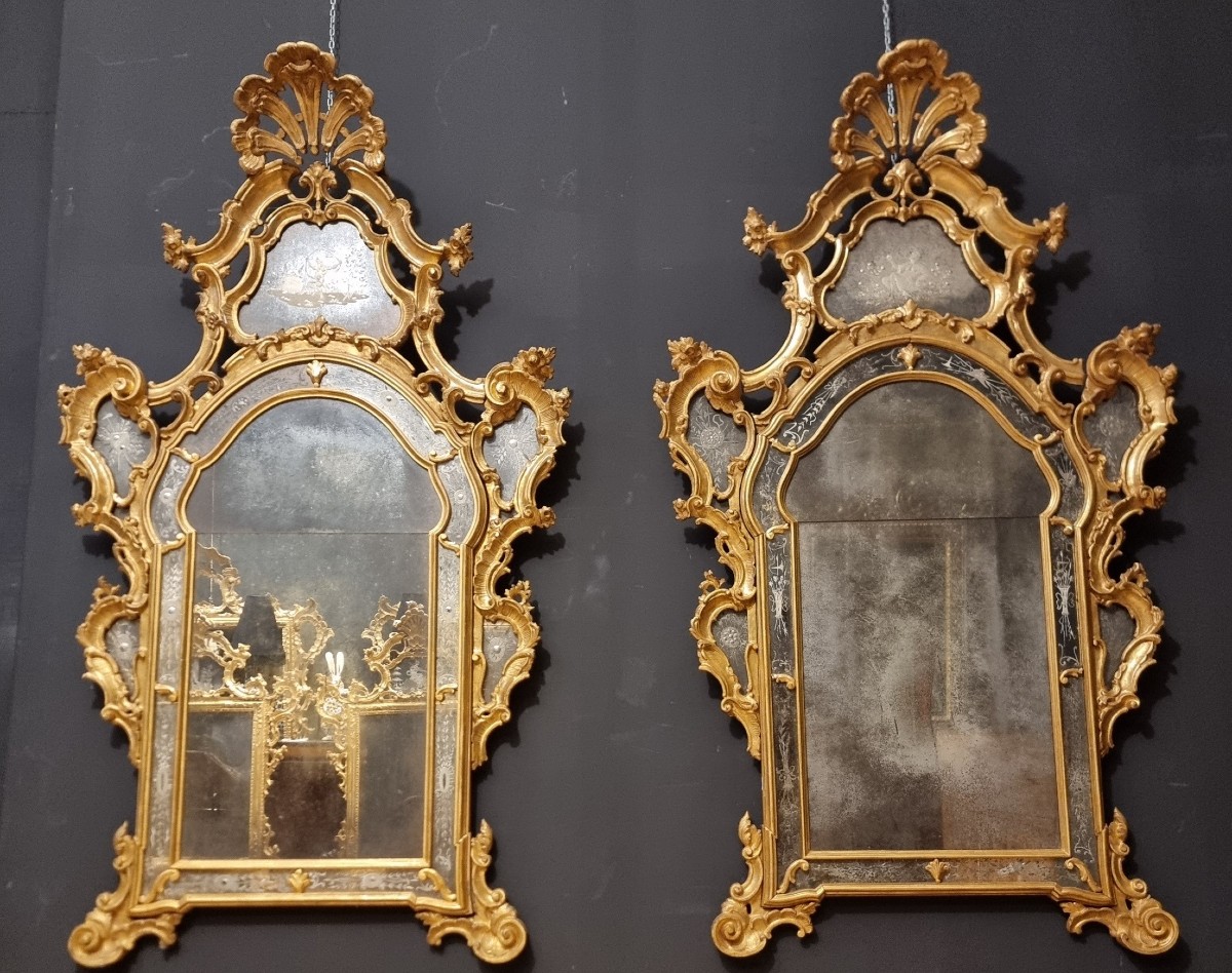 Coppia di Specchiere Veneziane del 1850 grande misura-photo-3