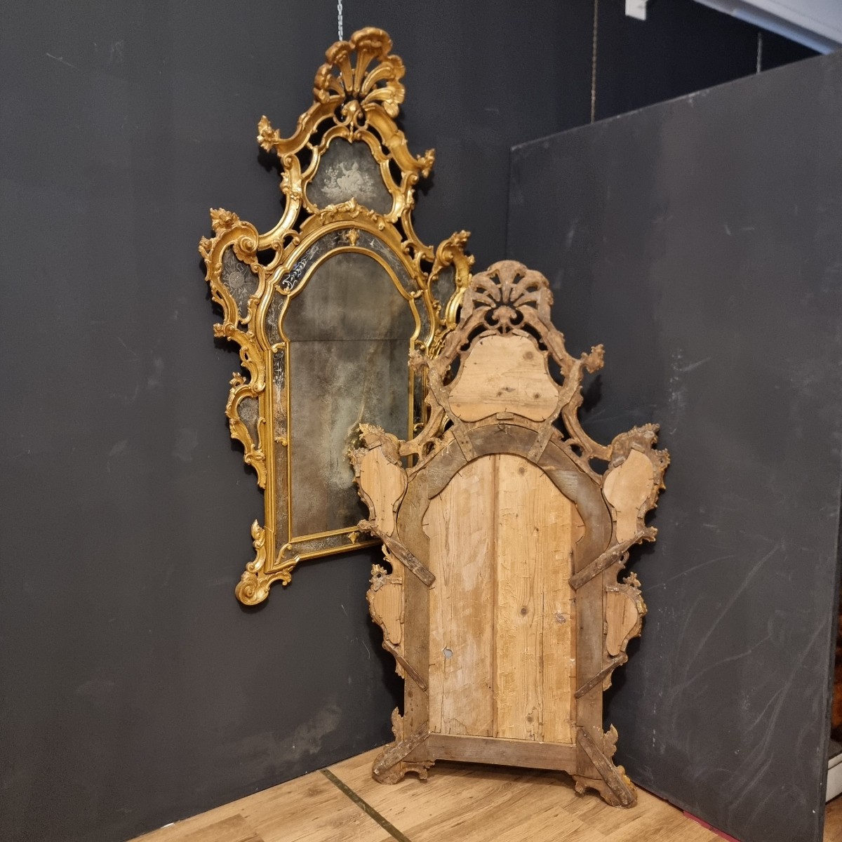 Coppia di Specchiere Veneziane del 1850 grande misura-photo-8
