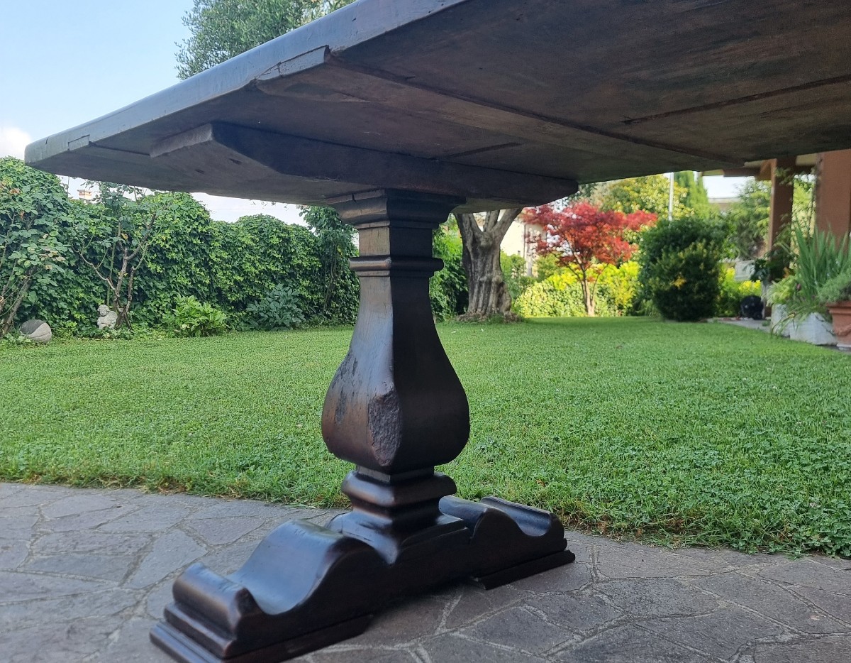Tavolo fratino in noce del 600 Veneto da monastero-photo-2