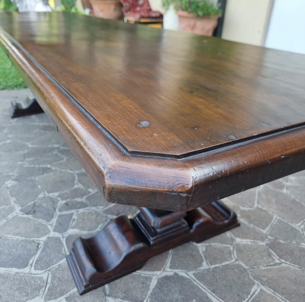 Tavolo fratino in noce del 600 Veneto da monastero-photo-4