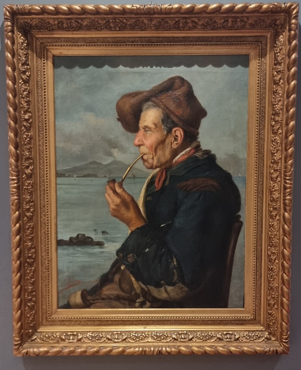 Pescatore napoletano pittura dell’800 firmato Duranti alta qualità-photo-3