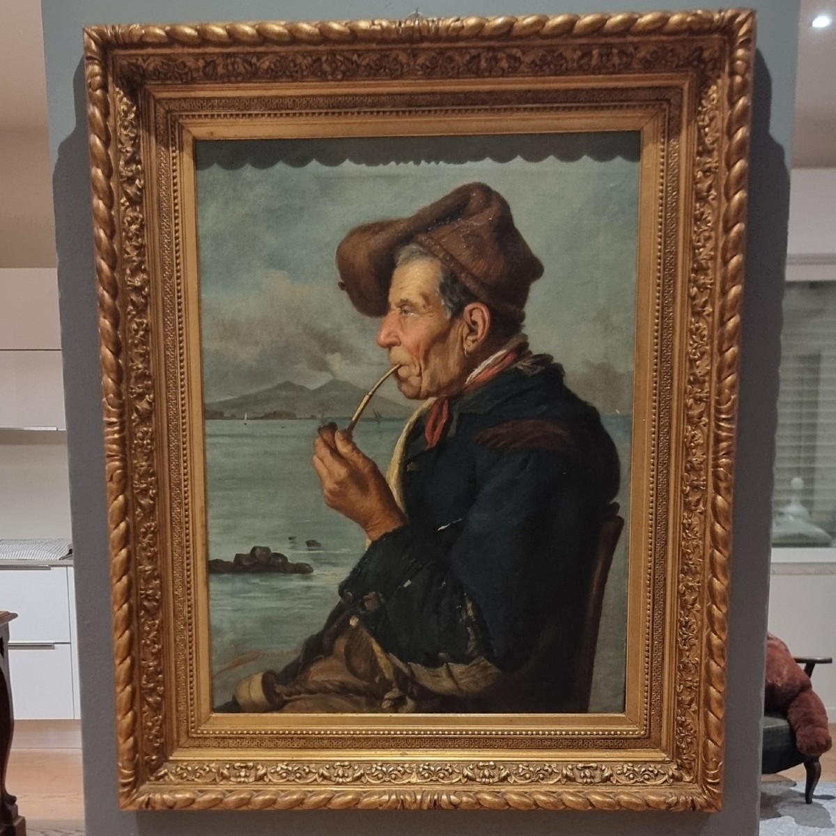 Pescatore napoletano pittura dell’800 firmato Duranti alta qualità