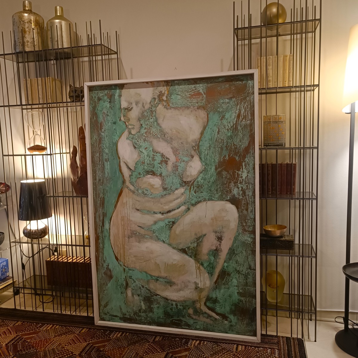 Olio su rame ossidato Venere al bagno opera di Alessandro La Motta-photo-2