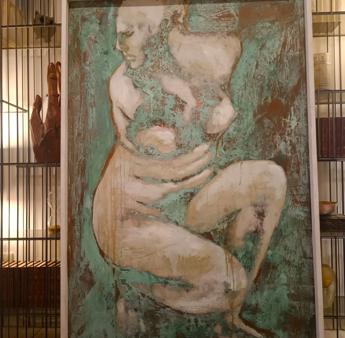Olio su rame ossidato Venere al bagno opera di Alessandro La Motta-photo-4