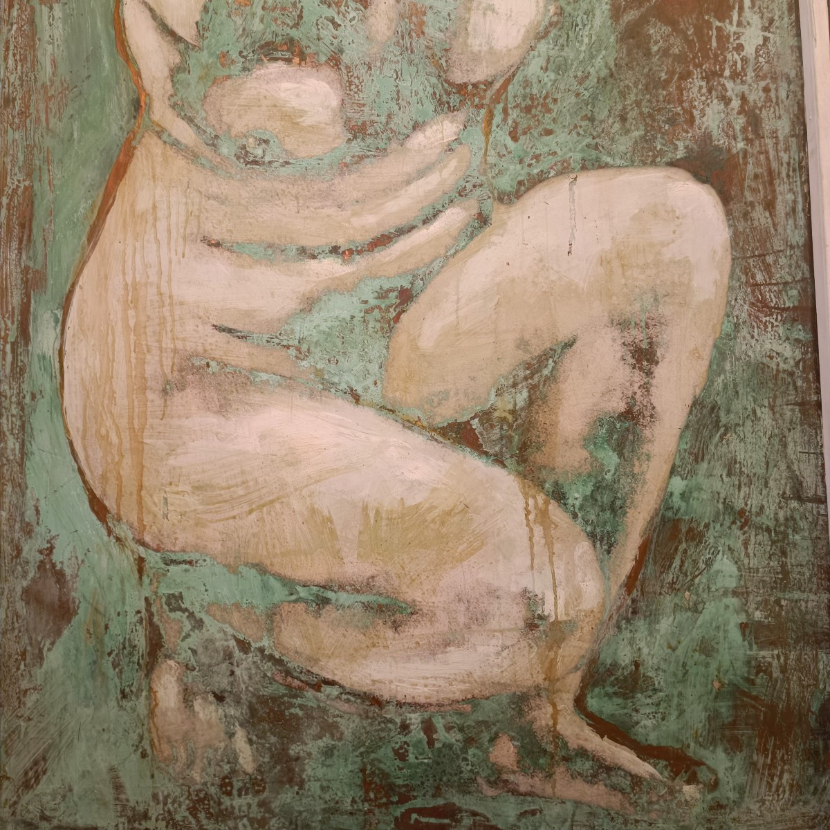 Olio su rame ossidato Venere al bagno opera di Alessandro La Motta-photo-1
