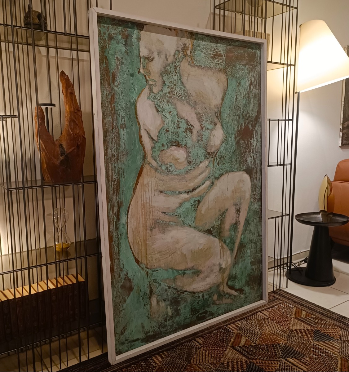 Olio su rame ossidato Venere al bagno opera di Alessandro La Motta-photo-2