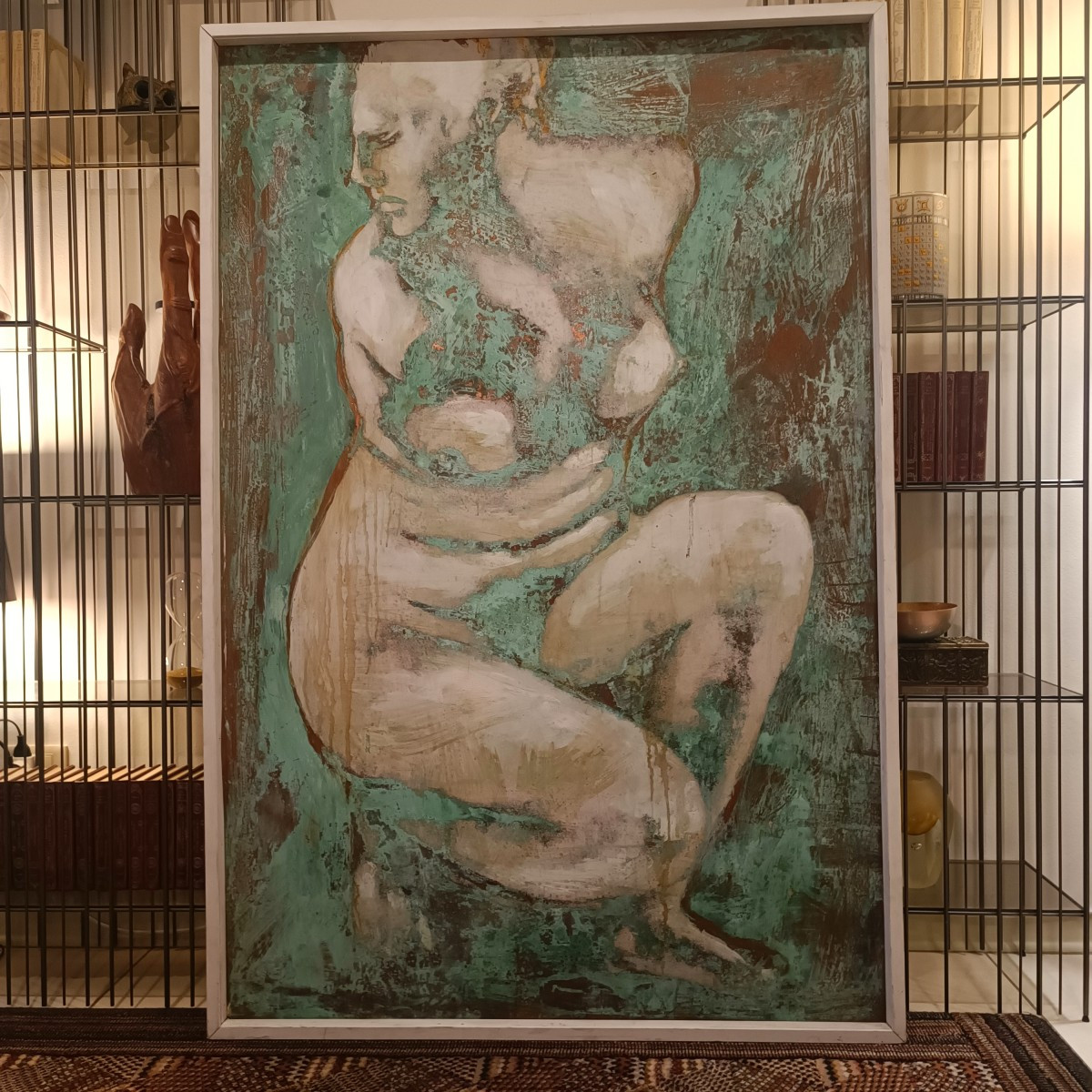 Olio su rame ossidato Venere al bagno opera di Alessandro La Motta-photo-3