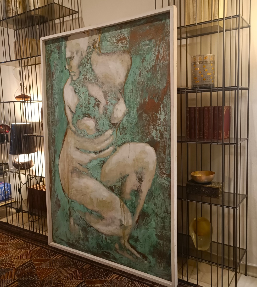 Olio su rame ossidato Venere al bagno opera di Alessandro La Motta-photo-4