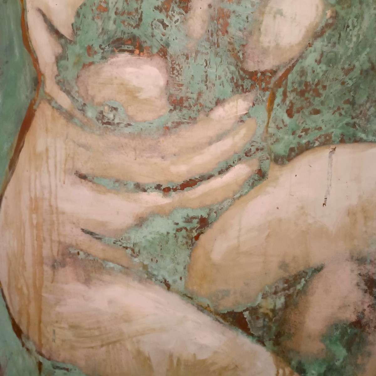 Olio su rame ossidato Venere al bagno opera di Alessandro La Motta-photo-5