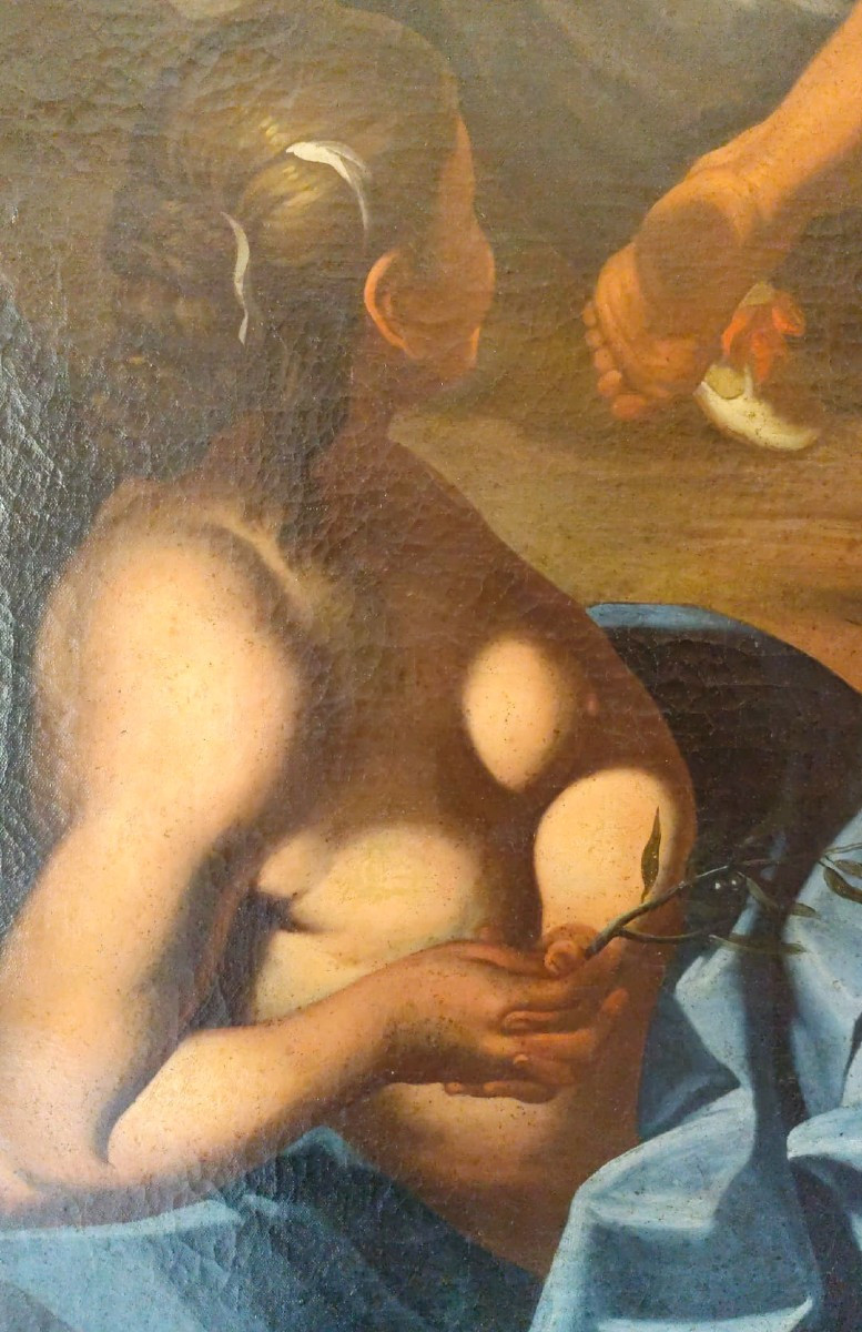 Olio su tela fine 600 Scena campestre con musicanti – scuola di Francesco Guarini (1611‑1654)-photo-5