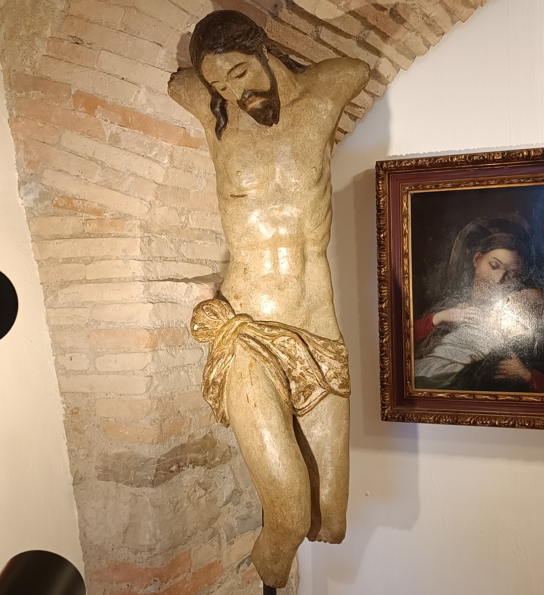 Torso Cristo ligneo policromo fine 500 Umbro-Toscano, alta classe-photo-3