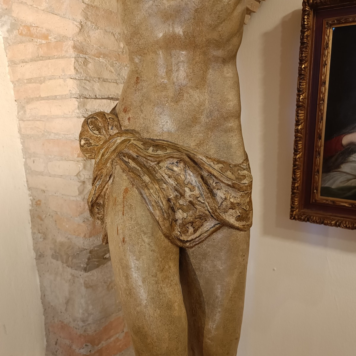 Torso Cristo ligneo policromo fine 500 Umbro-Toscano, alta classe-photo-4
