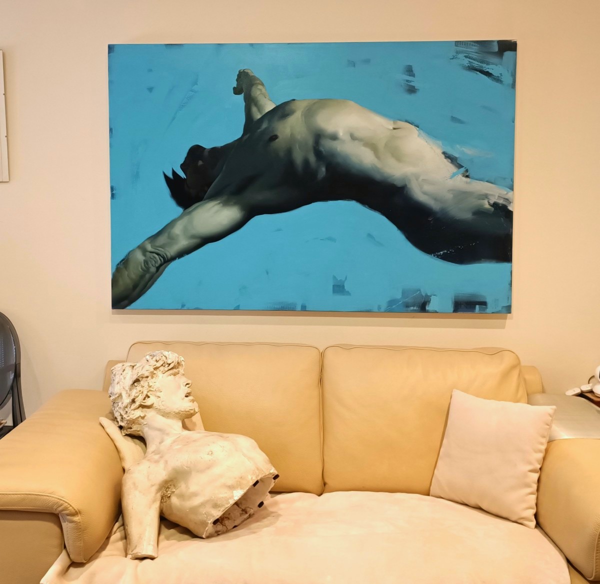 Olio su tela "Deep Blue" Filippo Manfroni al confine dell' iperealismo Context Art Miami-photo-2