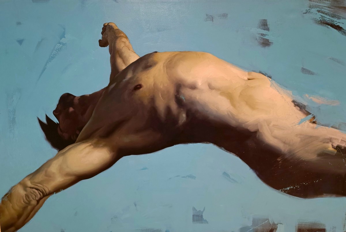 Olio su tela "Deep Blue" Filippo Manfroni al confine dell' iperealismo Context Art Miami-photo-3