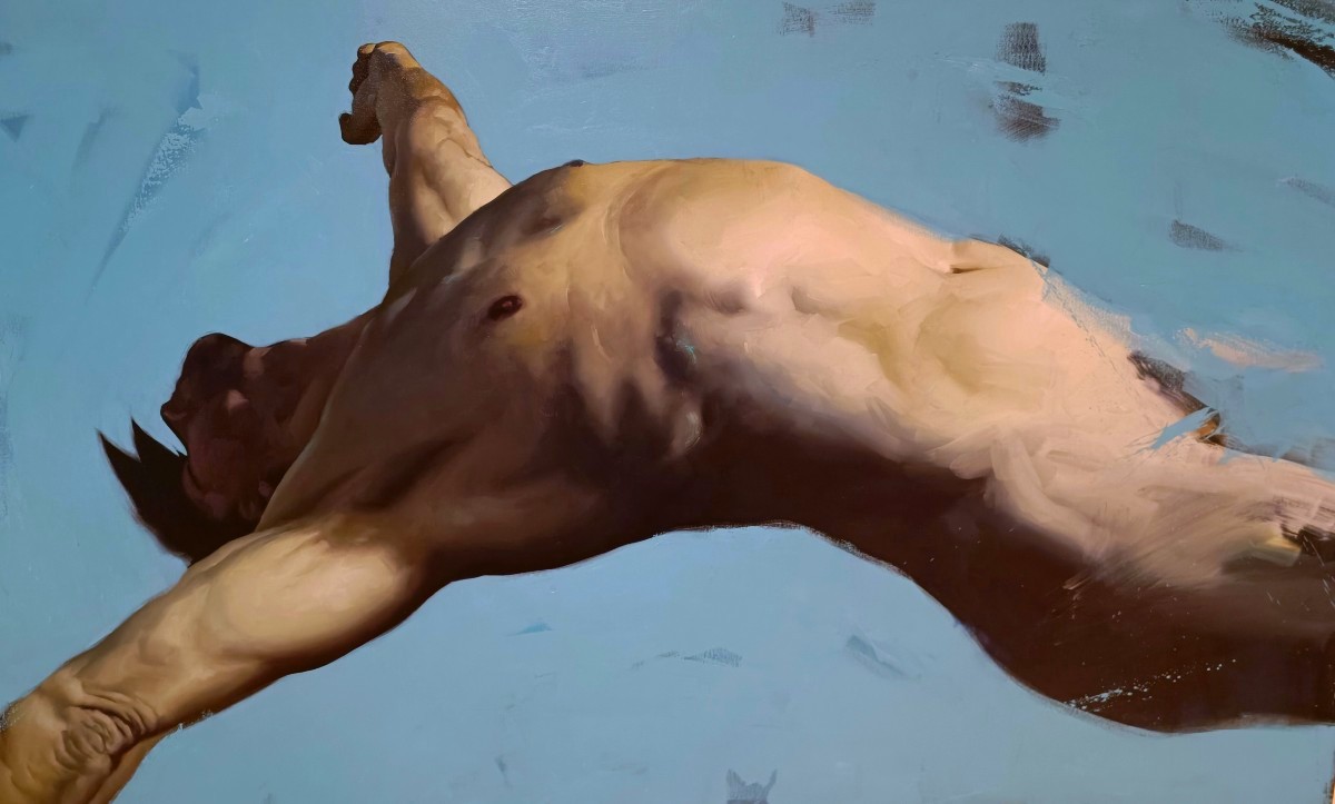 Olio su tela "Deep Blue" Filippo Manfroni al confine dell' iperealismo Context Art Miami-photo-4