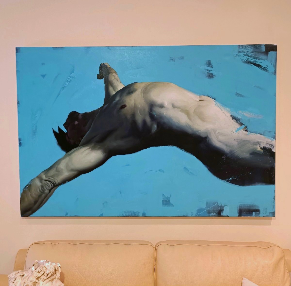 Olio su tela "Deep Blue" Filippo Manfroni al confine dell' iperealismo Context Art Miami