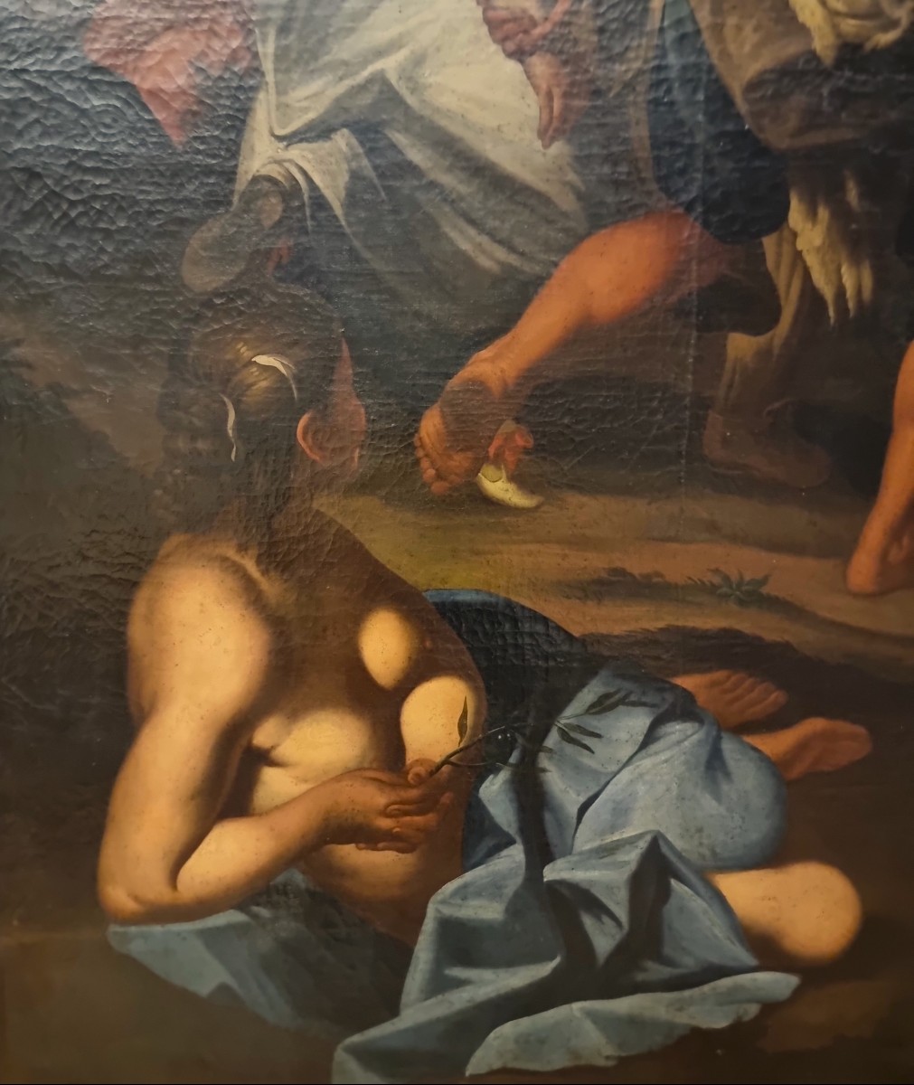 Olio su tela 600 Scena campestre con musicanti – scuola di Francesco Guarini (1611‑1654)-photo-3