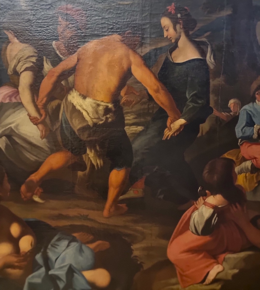 Olio su tela 600 Scena campestre con musicanti – scuola di Francesco Guarini (1611‑1654)-photo-4