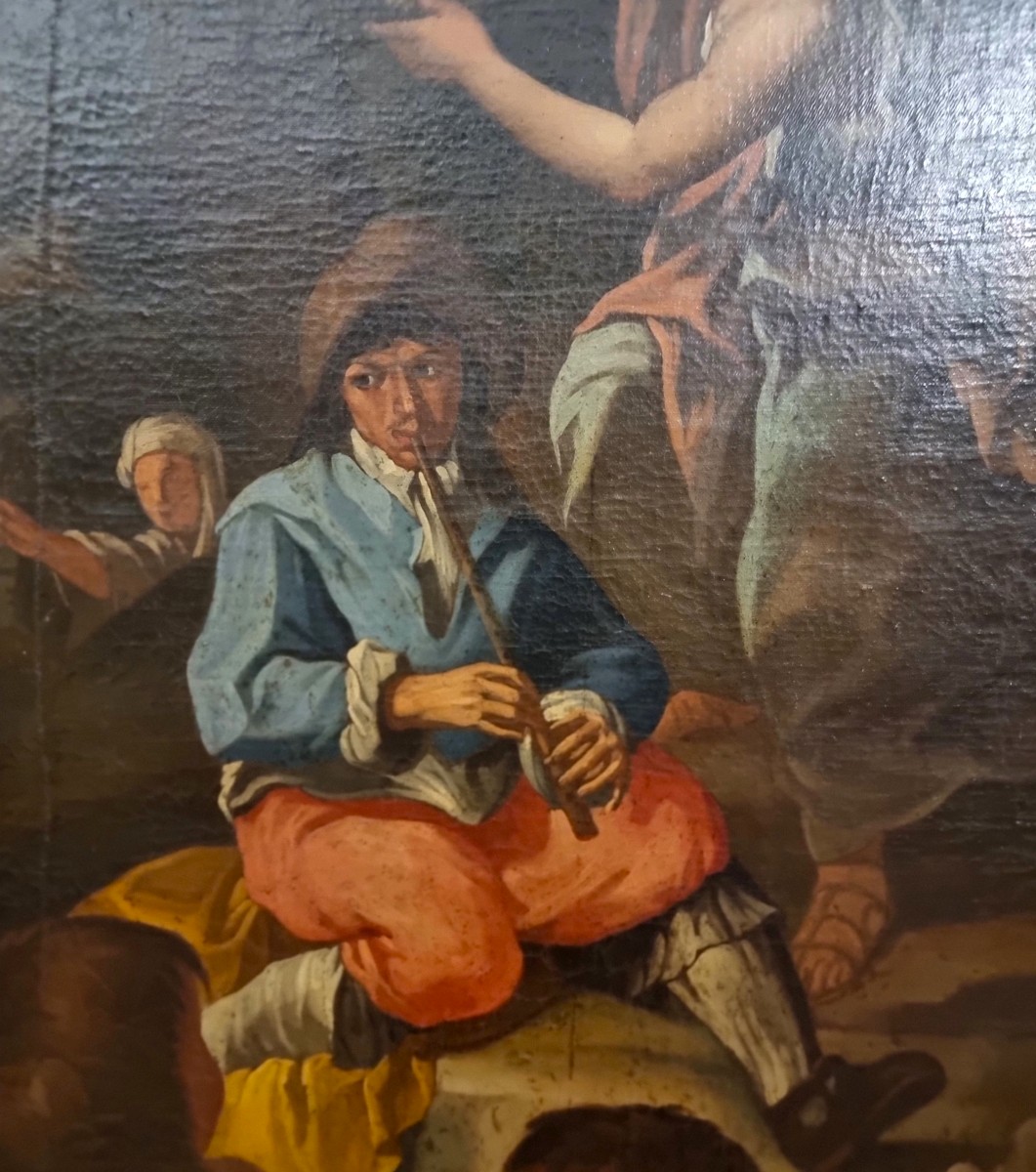Olio su tela 600 Scena campestre con musicanti – scuola di Francesco Guarini (1611‑1654)-photo-1