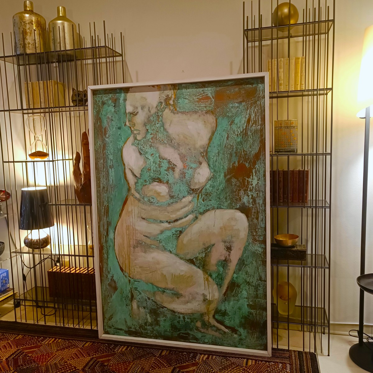 Olio su rame ossidato Venere al bagno opera di Alessandro La Motta-photo-2