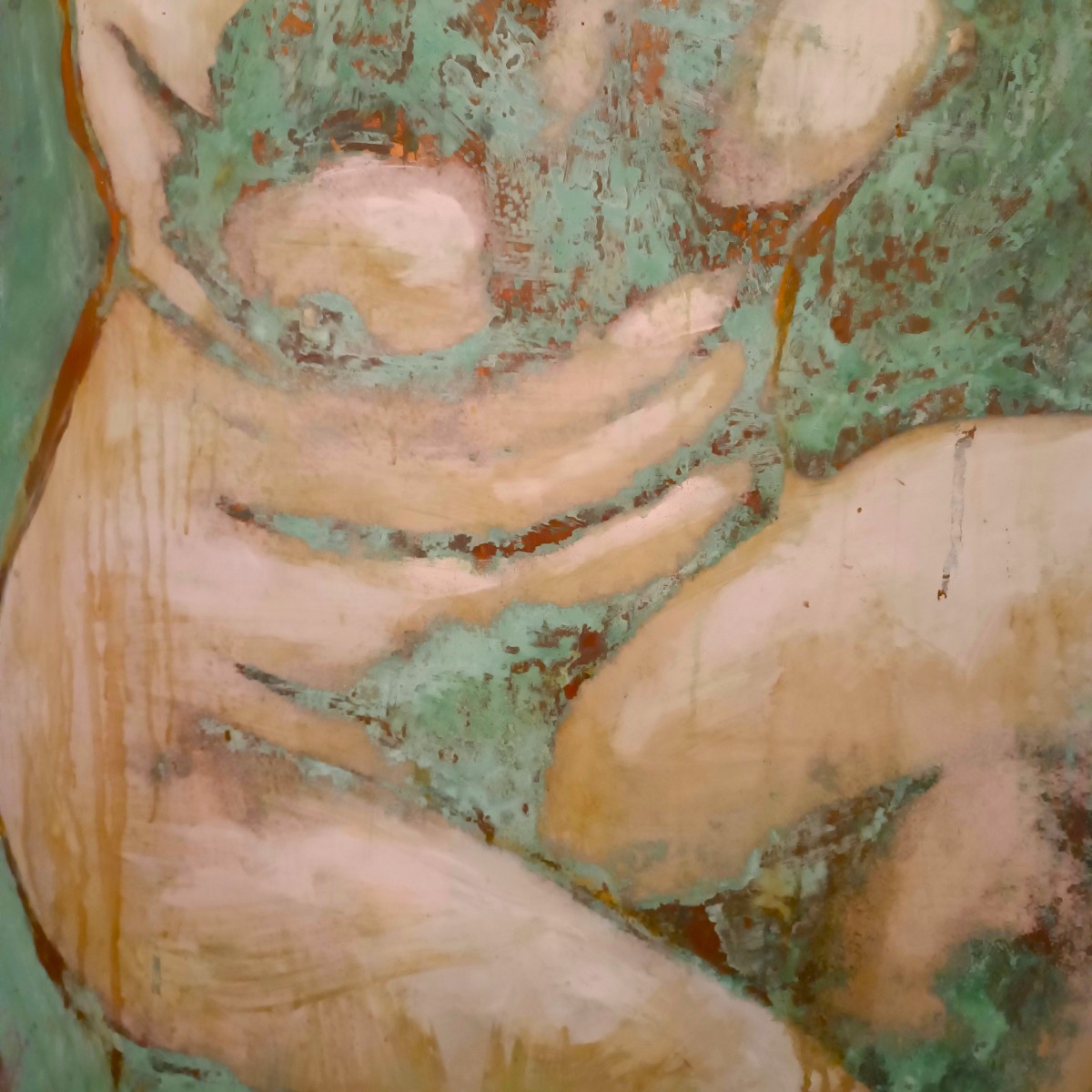 Olio su rame ossidato Venere al bagno opera di Alessandro La Motta-photo-3