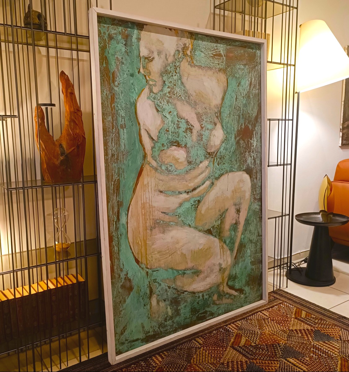 Olio su rame ossidato Venere al bagno opera di Alessandro La Motta-photo-5