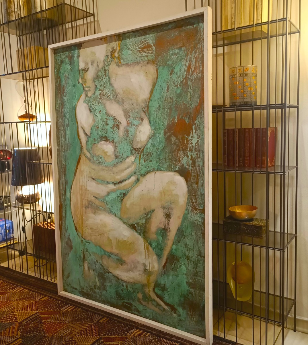 Olio su rame ossidato Venere al bagno opera di Alessandro La Motta-photo-6