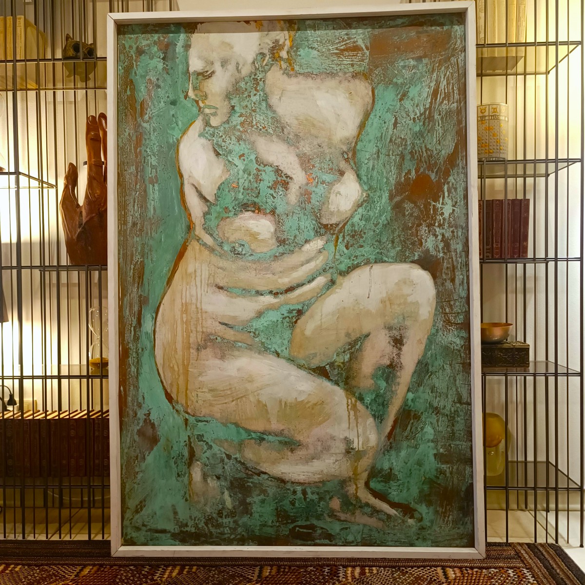 Olio su rame ossidato Venere al bagno opera di Alessandro La Motta-photo-7