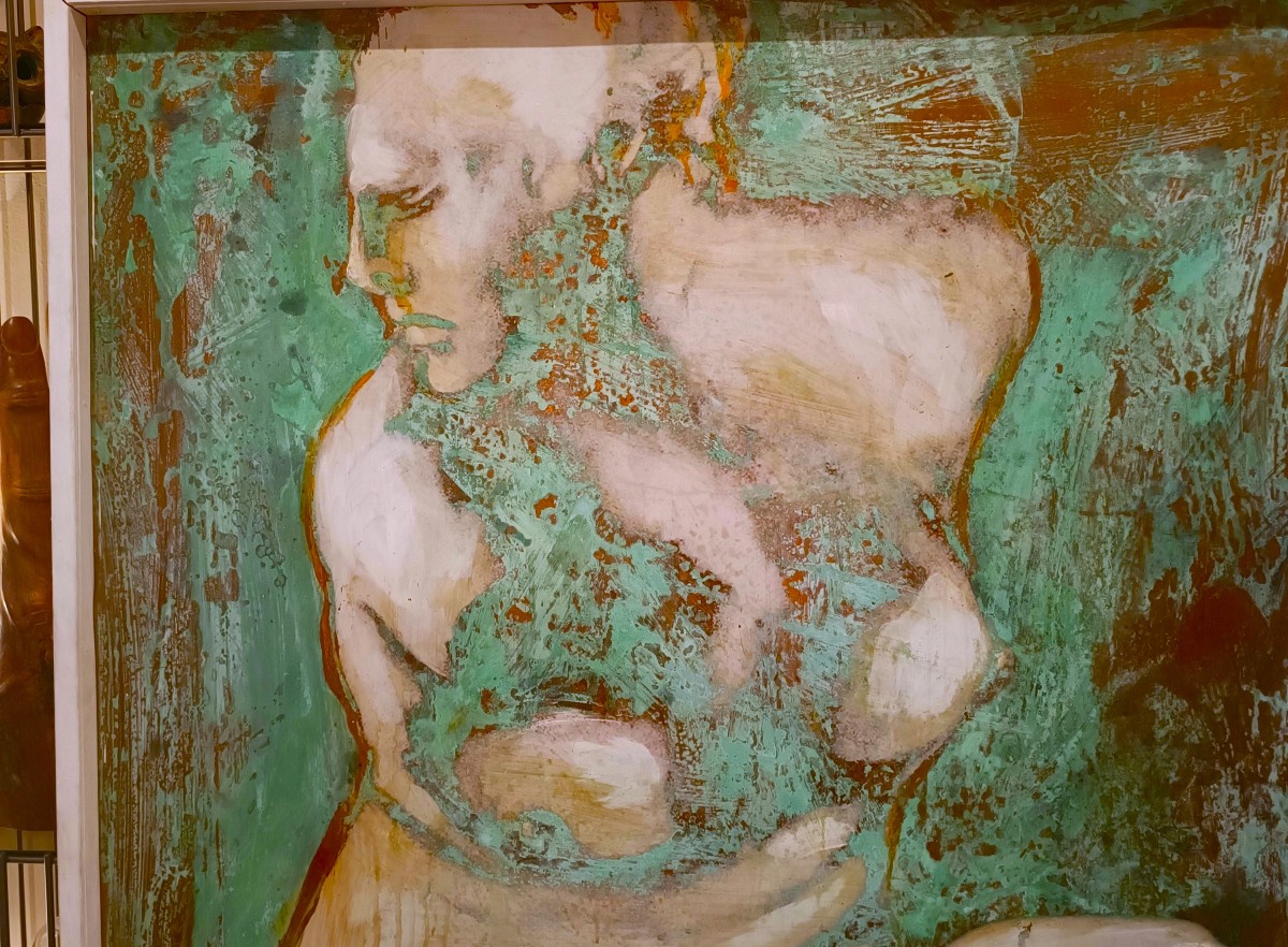 Olio su rame ossidato “Afrodite dea dell’Amore” – Un capolavoro di Alessandro La Motta-photo-2
