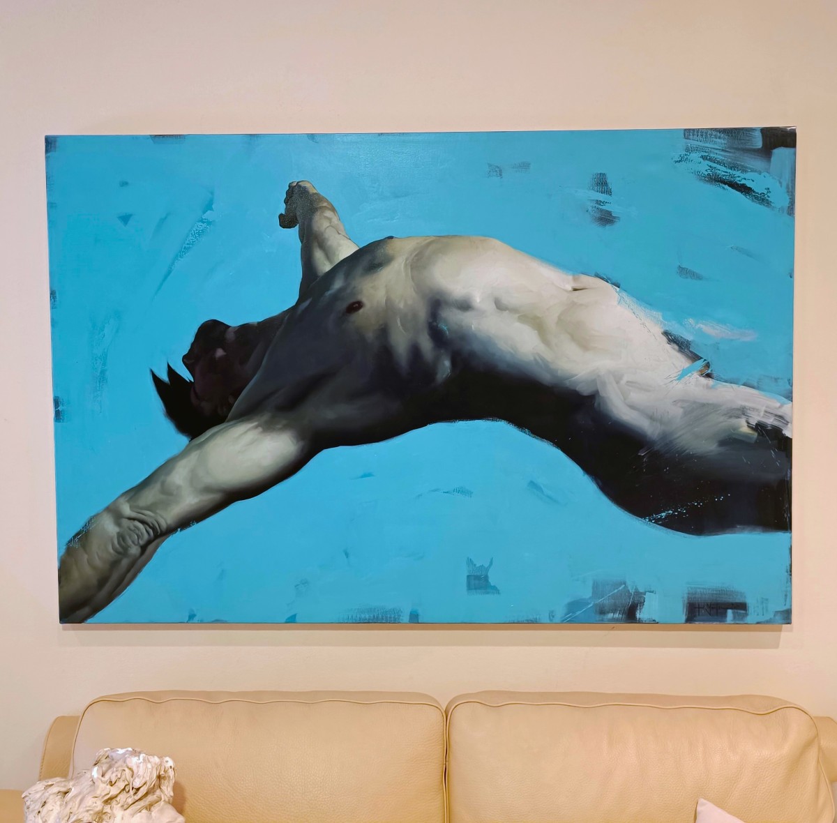 Olio su tela " Uomo nudo"