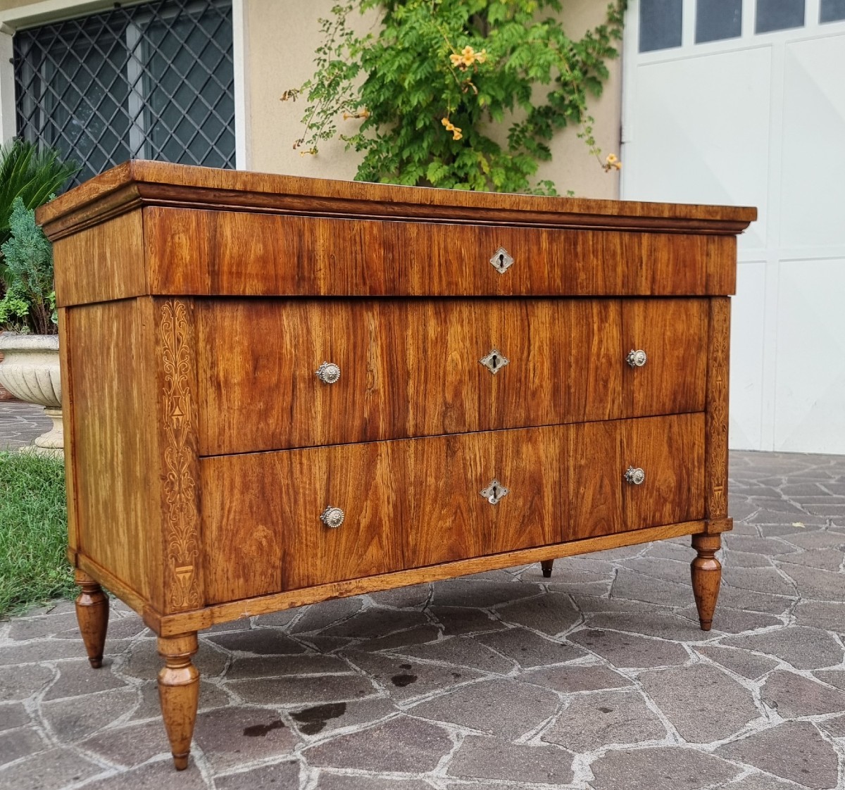 Cassettone faentino in noce Carlo X 1810-photo-4