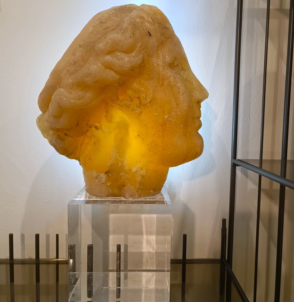 Scultura accademica del ‘900 in cera testa di Venere effetto ambra-photo-3
