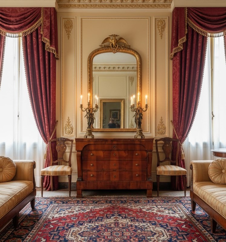 Comò Impero 1830 in noce impiallacciato-photo-2