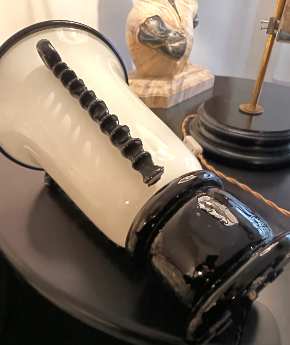 Coppia di vasi in pasta di vetro Murano 1940 Art Decò-photo-6