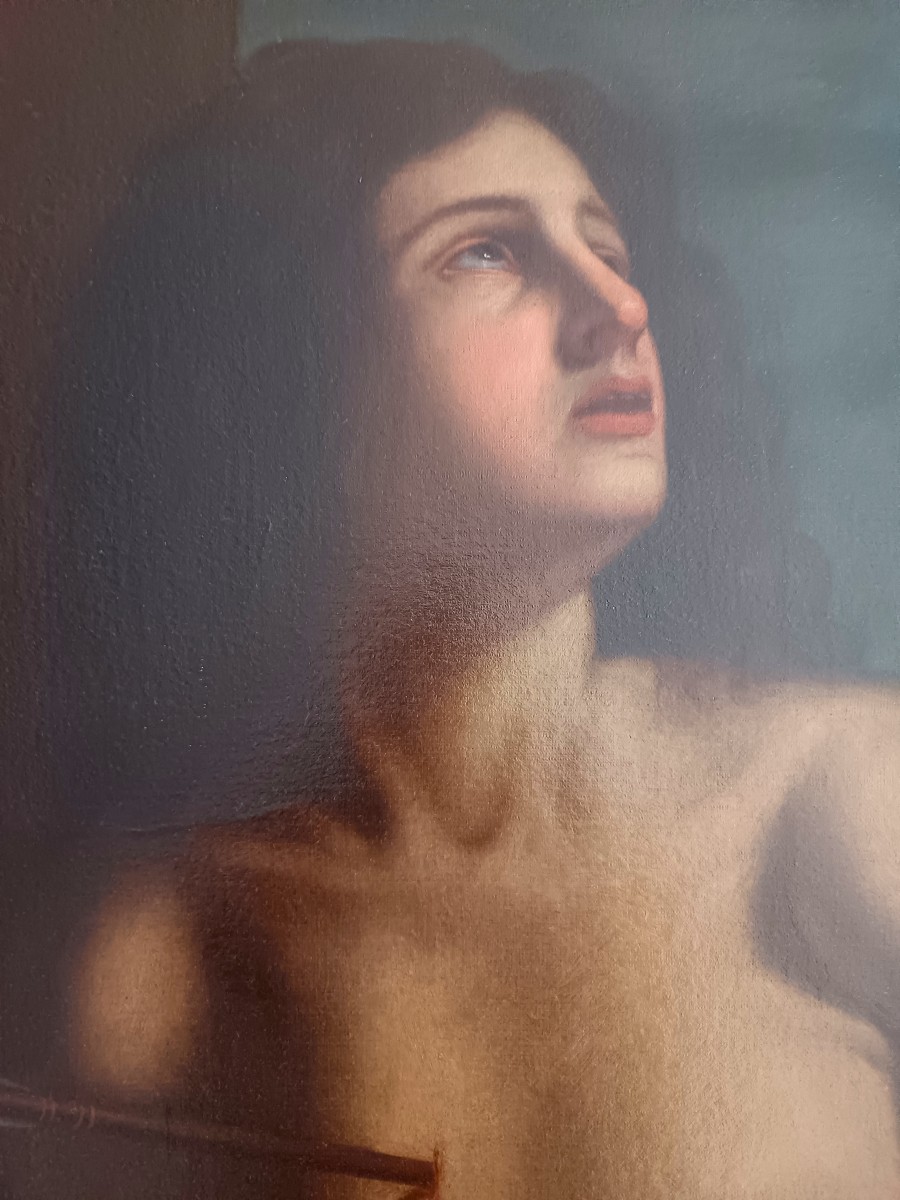 Olio su tela del 1600 – San Sebastiano, attribuito a Cesare Gennari (1637–1688)-photo-1