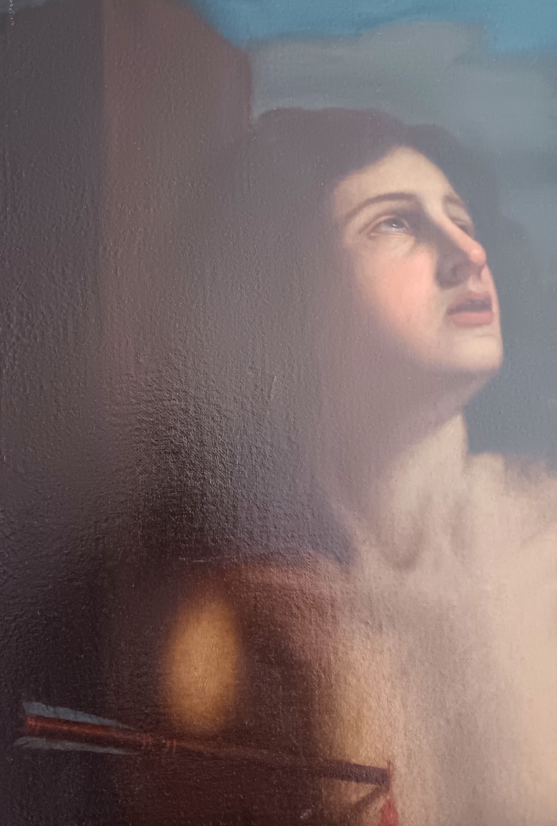 Olio su tela del 1600 – San Sebastiano, attribuito a Cesare Gennari (1637–1688)-photo-3