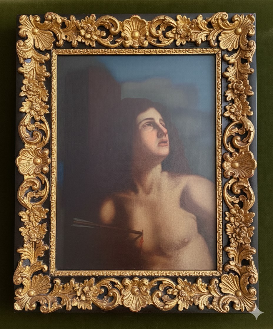 Olio su tela del 1600 – San Sebastiano, attribuito a Cesare Gennari (1637–1688)