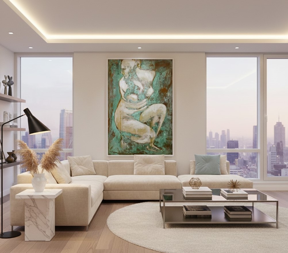 Olio su rame ossidato “Afrodite dea dell’Amore” 20 secolo-photo-3