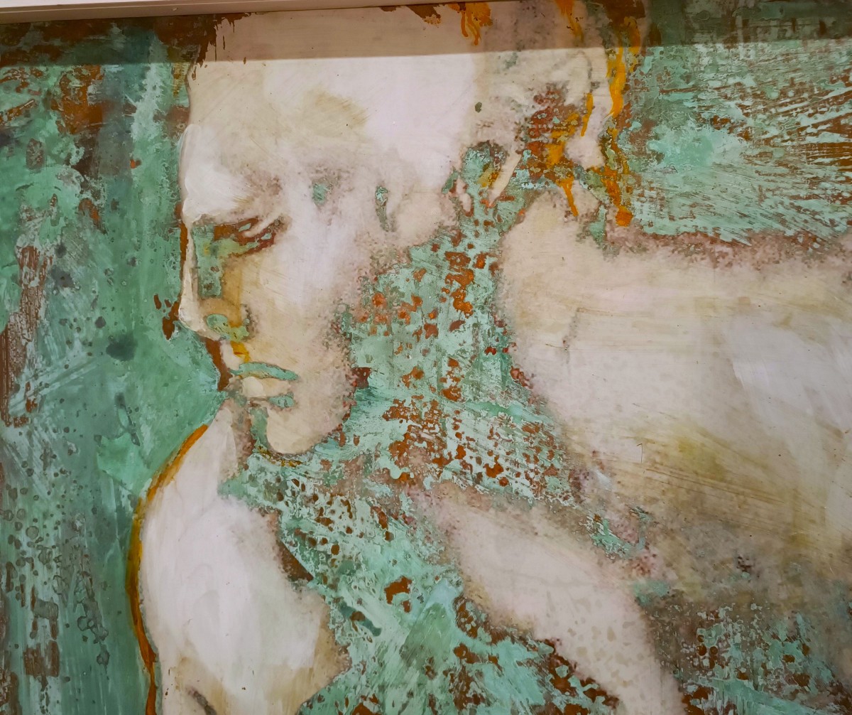 Olio su rame ossidato “Afrodite dea dell’Amore” 20 secolo-photo-5