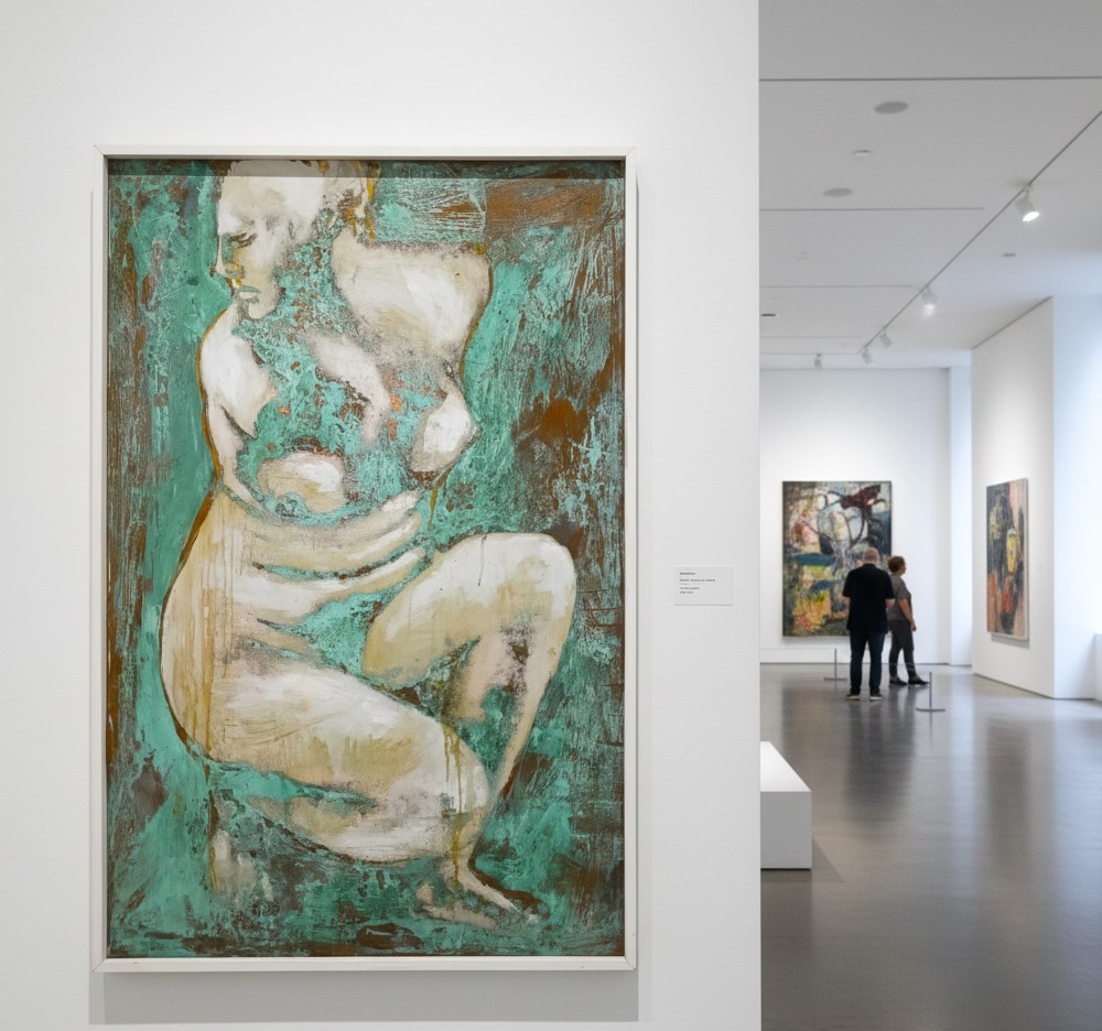 Olio su rame ossidato “Afrodite dea dell’Amore” 20 secolo