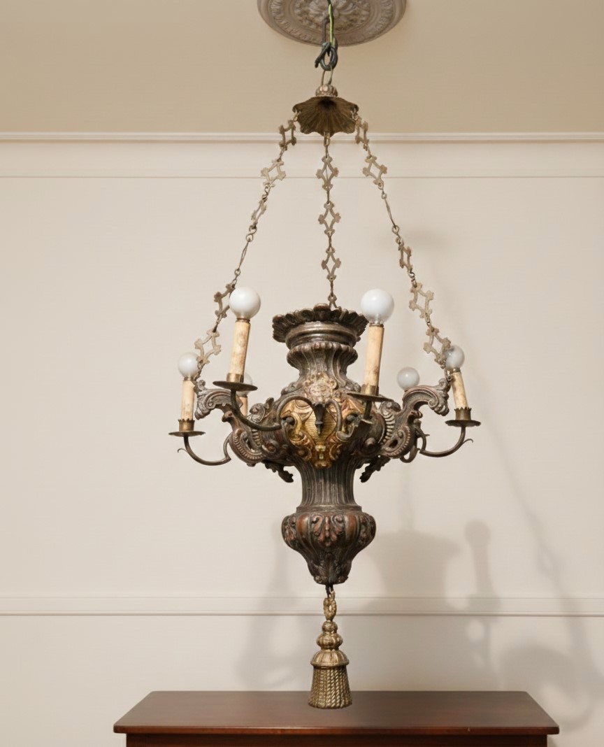 Lampadario Lucerna a sei luci del ’700 – Roma-photo-3