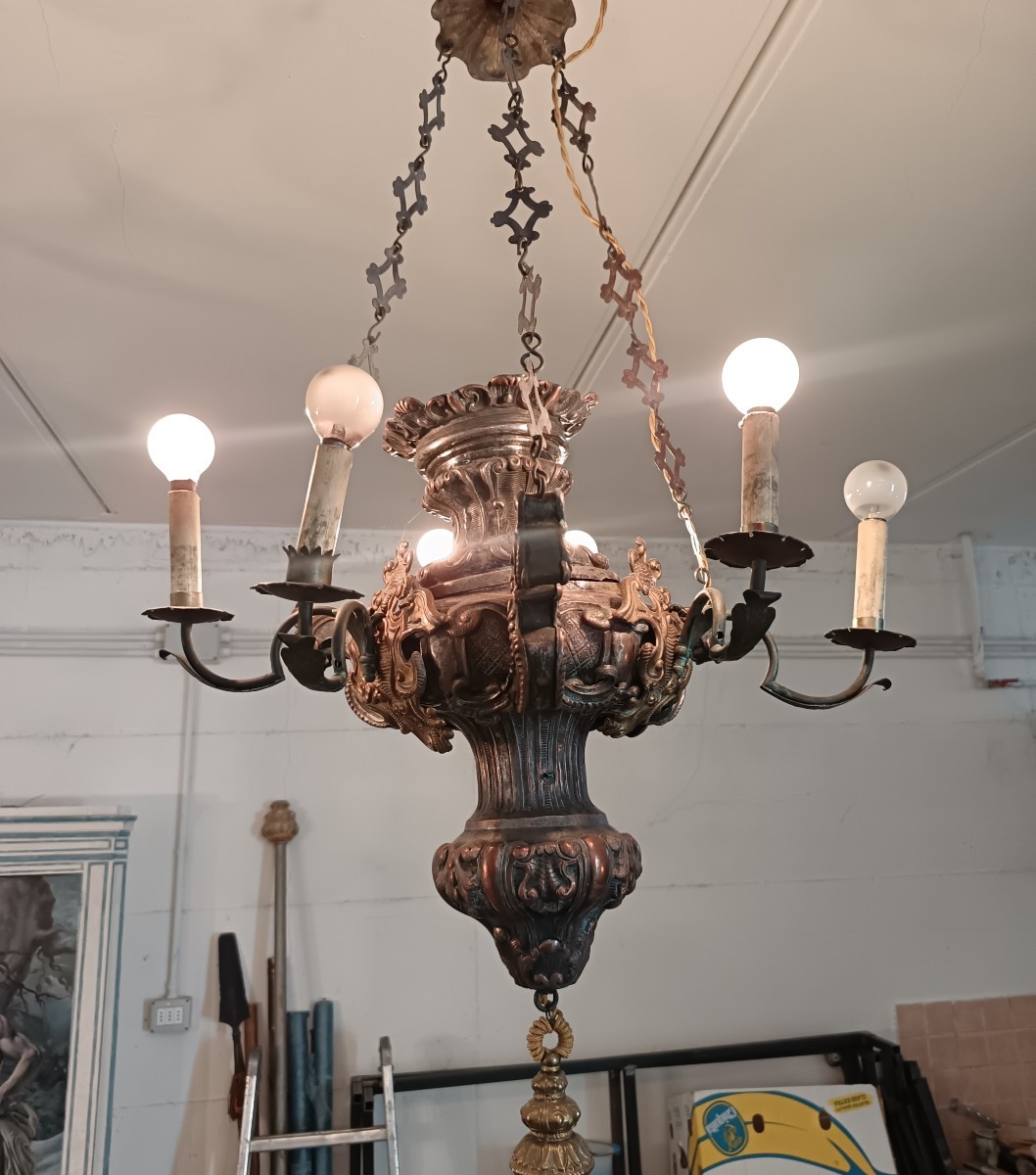 Lampadario Lucerna a sei luci del ’700 – Roma