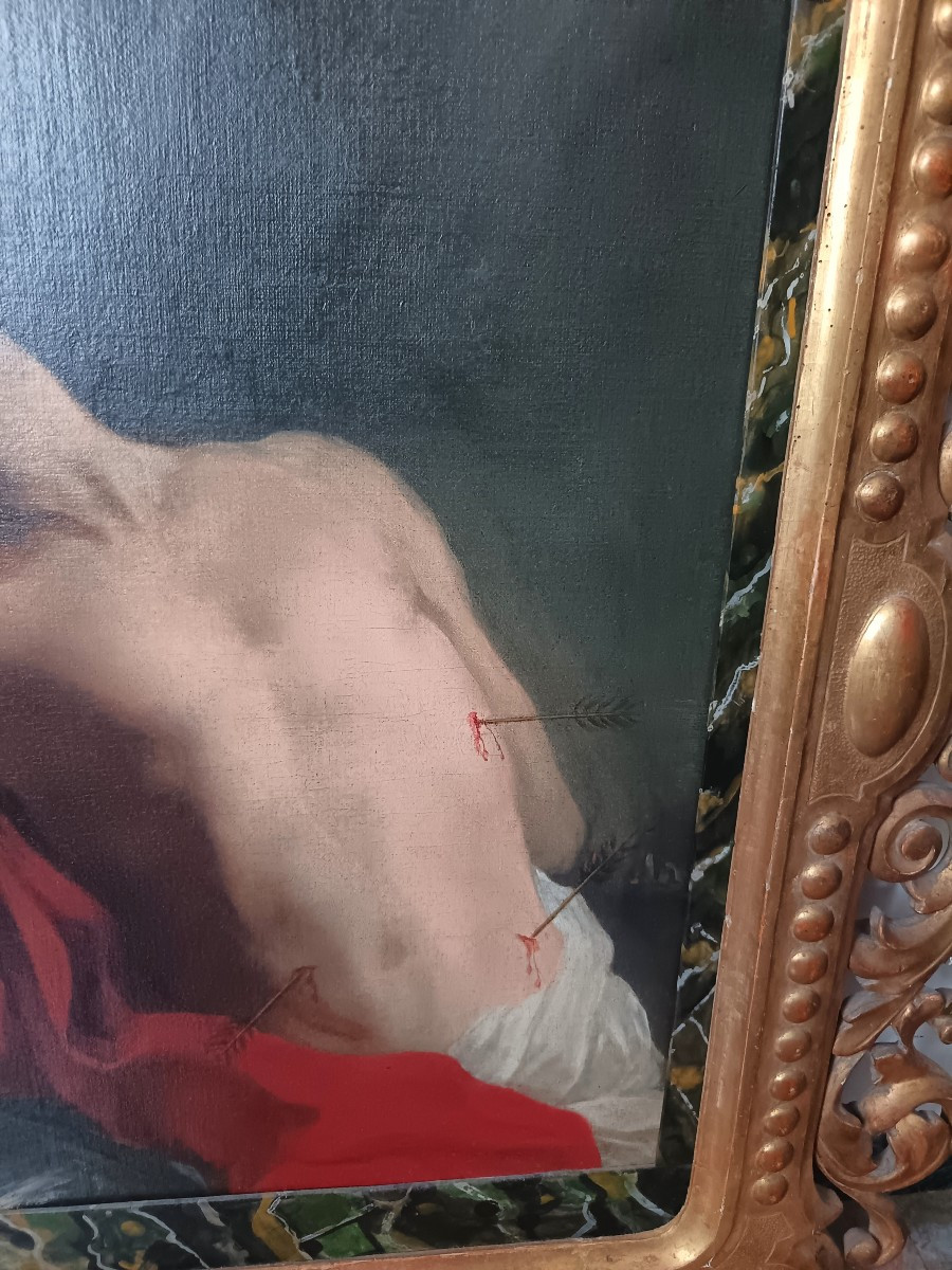 Olio su tela San Sebastiano del ’600 – Seguace dei Carracci-photo-3