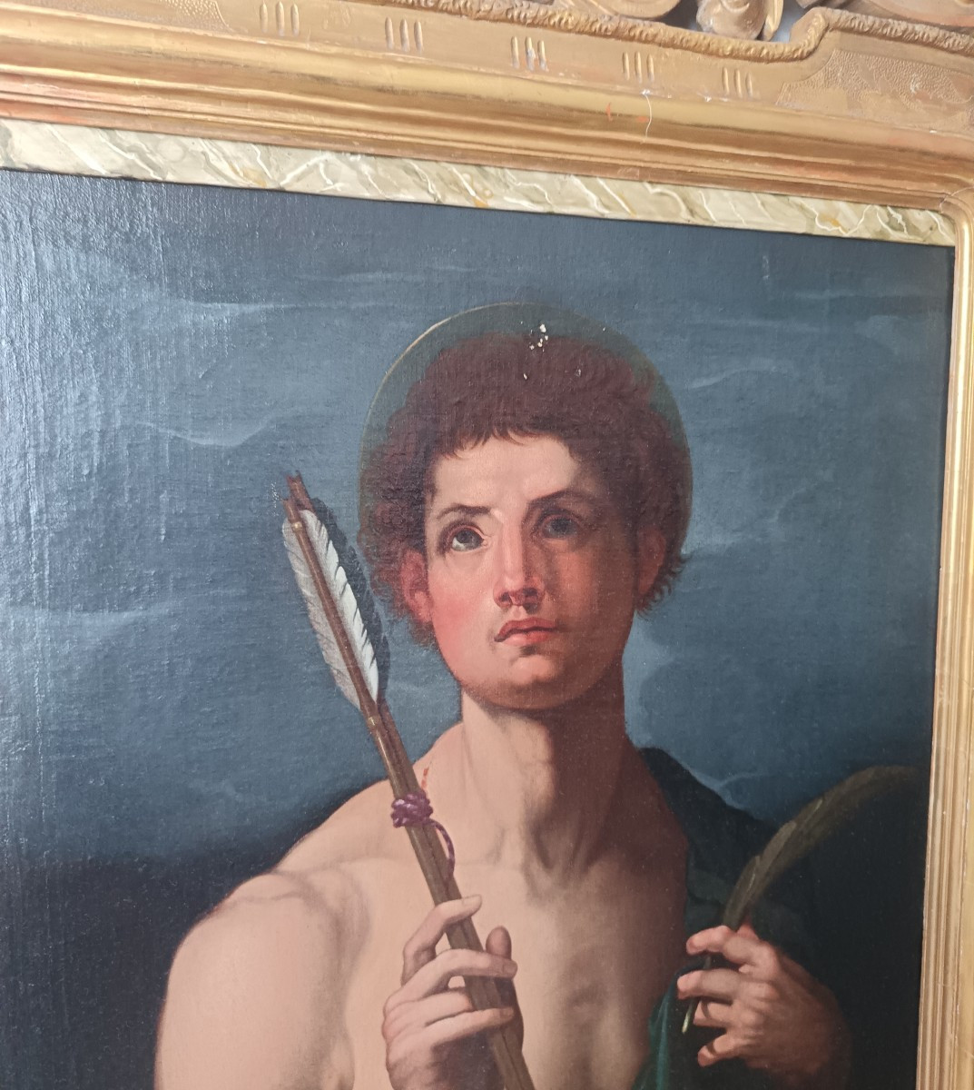 Olio su tela San Sebastiano primo ’700-photo-3