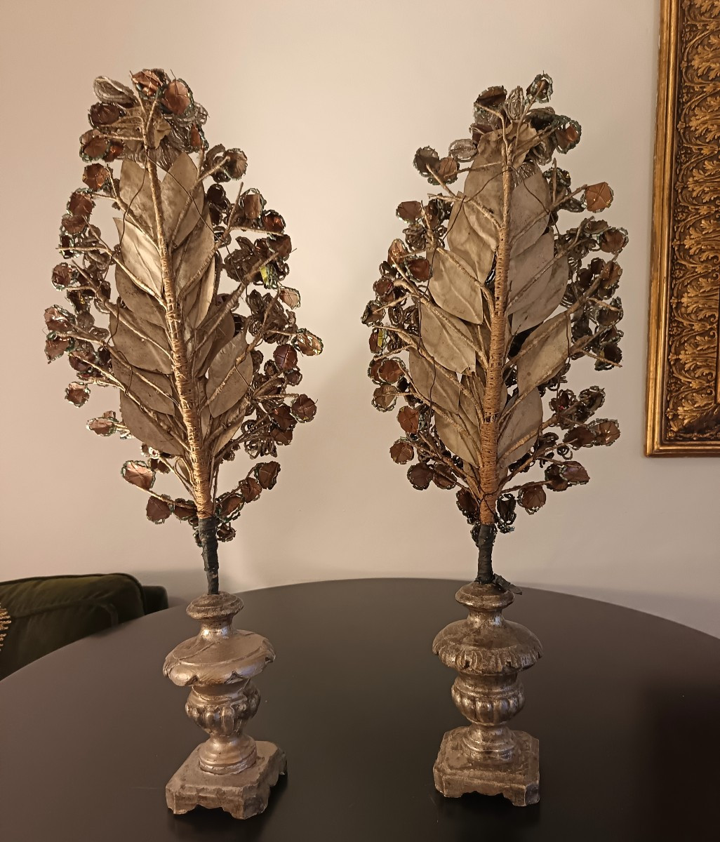 Coppia di palme XIII secolo con perline di Murano-photo-2