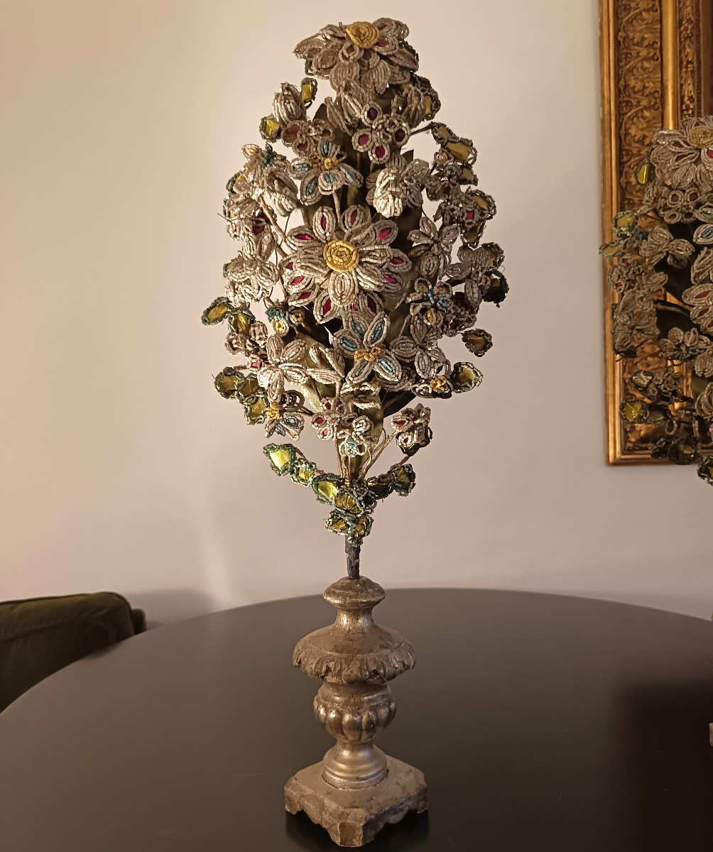 Coppia di palme XIII secolo con perline di Murano-photo-4